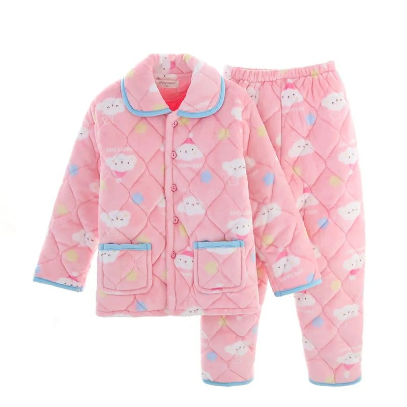 Женская теплая Фланелевая пижама зимний комплект из теплого топа и брюк парки