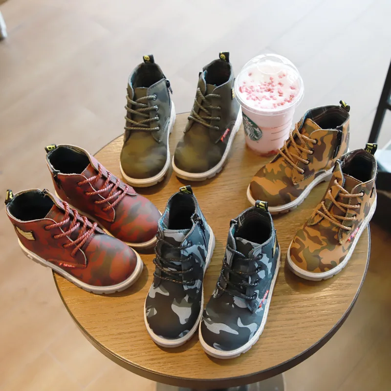 Детские ботинки JUSTSL Новинка осени 2019 кожаные для мальчиков и девочек детские Martin