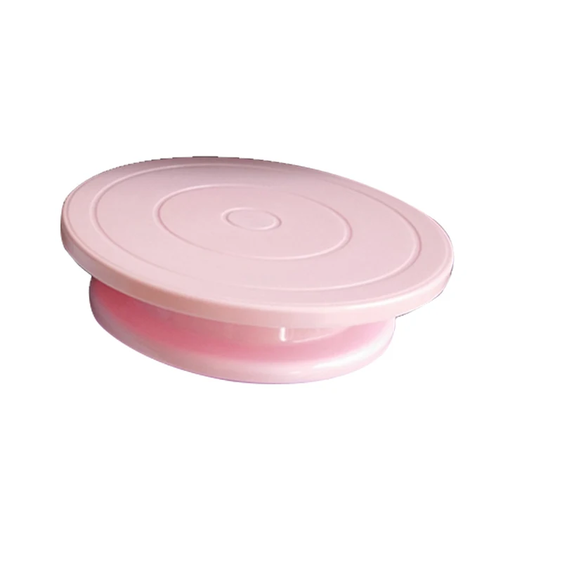 pink Пластмассовый поворотный стол для торта DIY подставка для торта поворотный стол вращающийся инструмент для украшения торта кухонные принадлежности - Цвет: pink