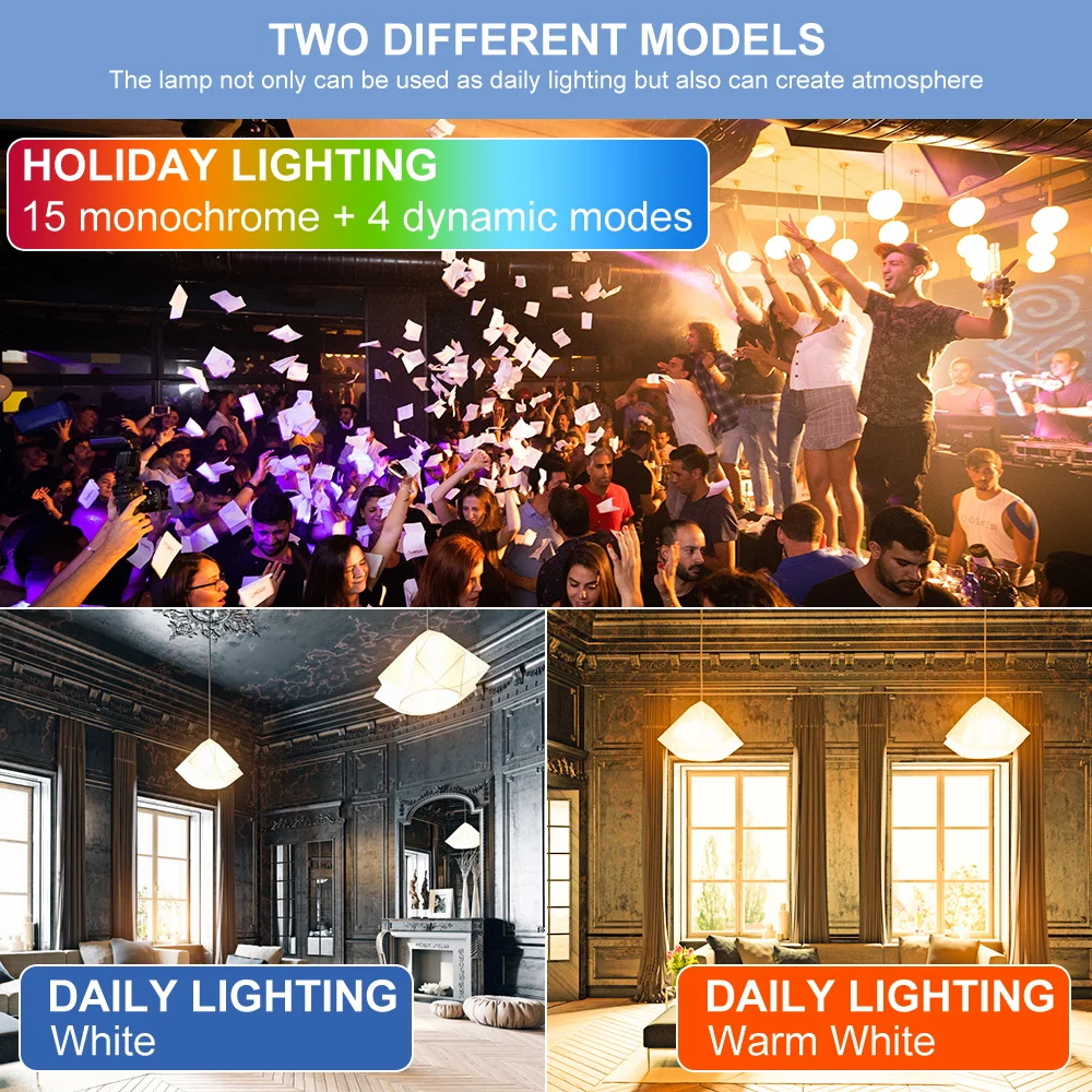 

220V RGB Bulb LED E27 Smart Magic Lamps 5W 10W 15W LED Lampada E27 16 Color Changing Light Bulbs LED Light Remote Contro Bulbs