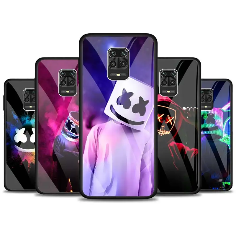 Phone Case for Xiaomi Redmi Note 9S 8T 7 8 Pro 9 Pro 9A 9C 9i 8A K20 K30 Pro Tempered Glass Cover Shell Luxury DJ Marshmallow