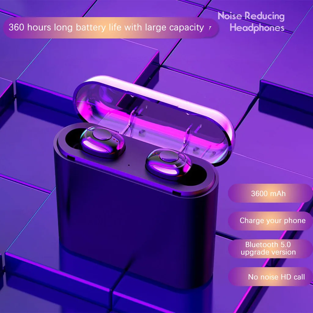 Twins Bluetooth 5 Беспроводная гарнитура спортивные стерео наушники-вкладыши мини