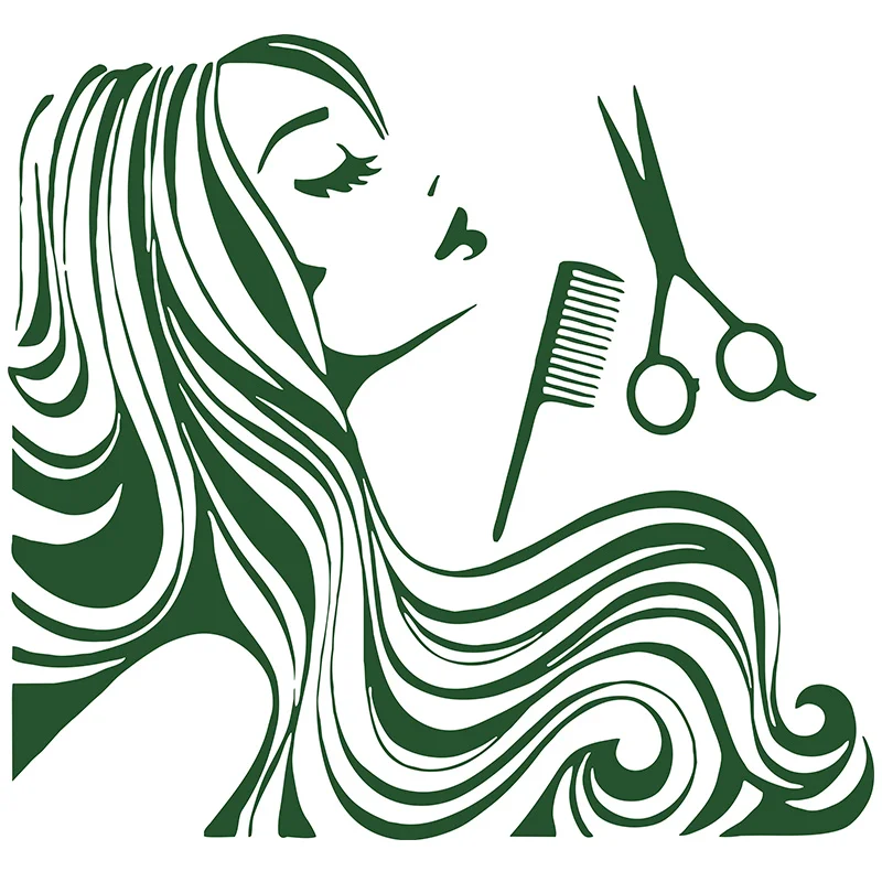 4 Size New Wall Sticker Hair Beauty Salon Vinyl Decal Girl Teen Barbershop Decor Removeable decal Glass sticker Hot selling | Дом и сад