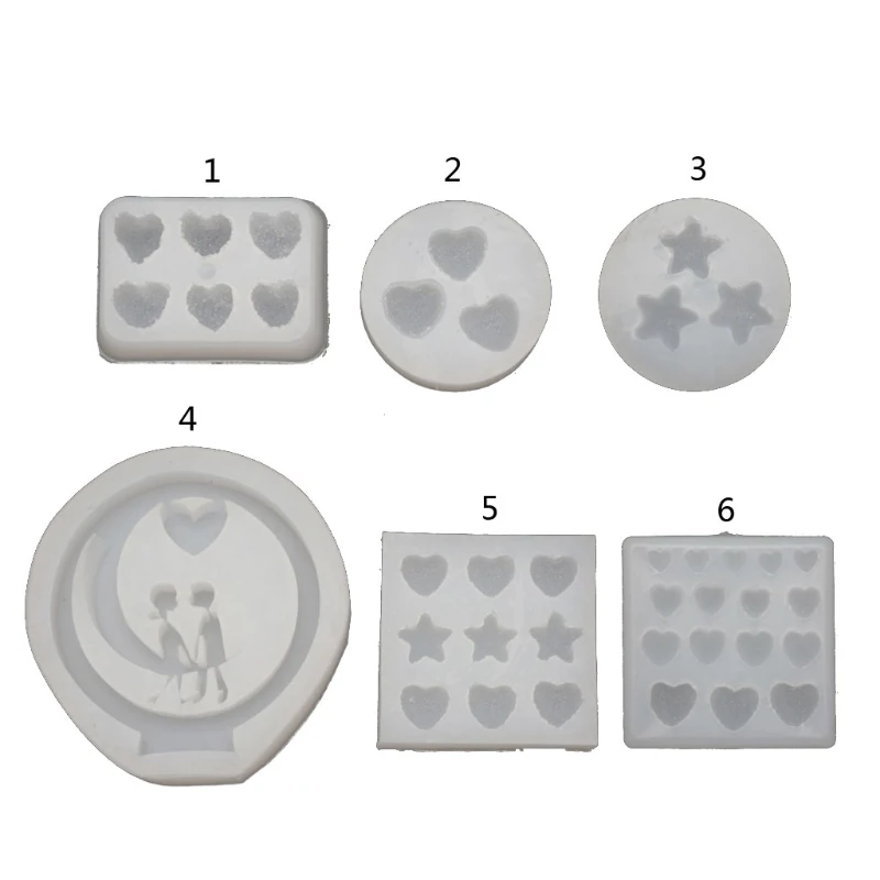 

Handmade Sugar Love Star Heart Soft Candy Pendant Mold Gummy Candy Hairpin Slilcone Resin Molds Jewelry Making Tools