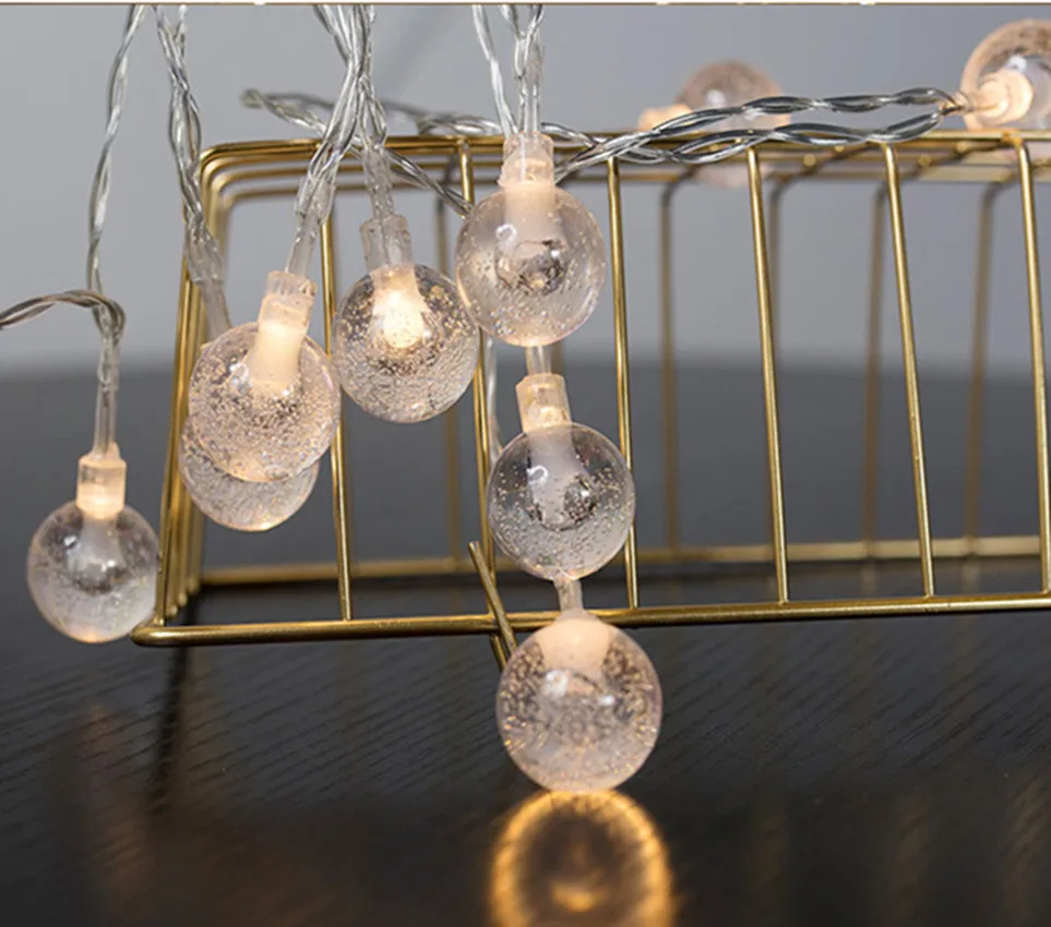Fairy Bubble Ball String Lights Crystal Garland LED Lamp For Christmas Birthday Wedding Party Holiday Home Garden Decoration | Лампы и