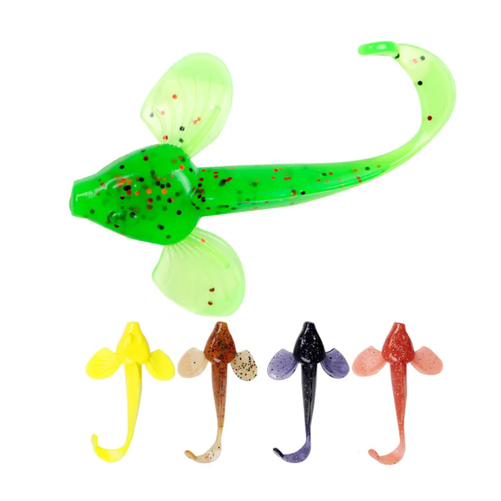 

10pcs Soft Bait Fishing Lure 80mm 4g Soft Grub Worm Lure Bait Artificial Wobblers Worm Bass Bait