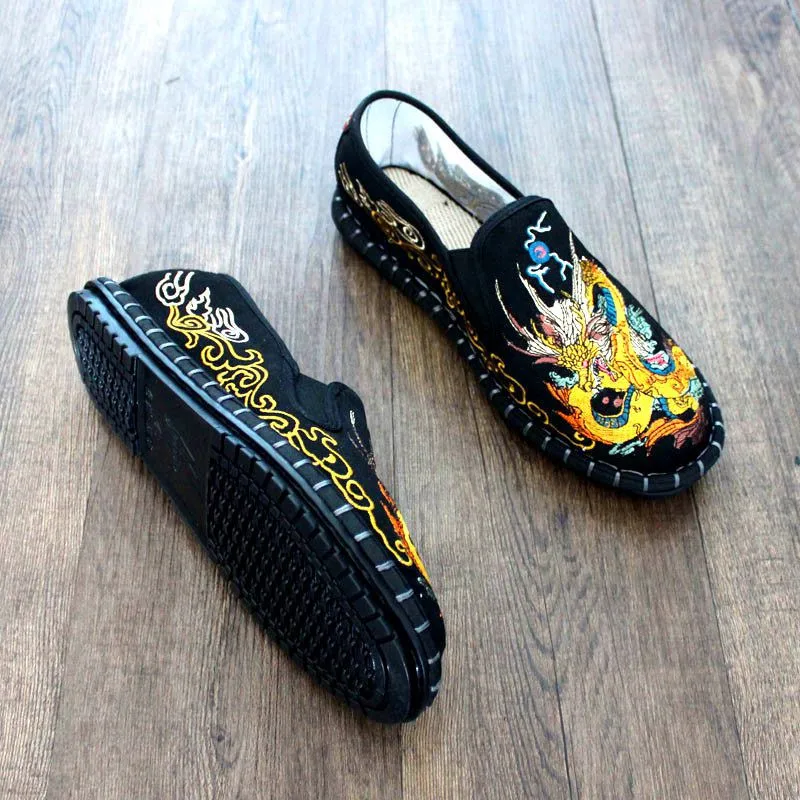 Новинка модная вышитая обувь мужская на плоской подошве эспадрильи лоферы