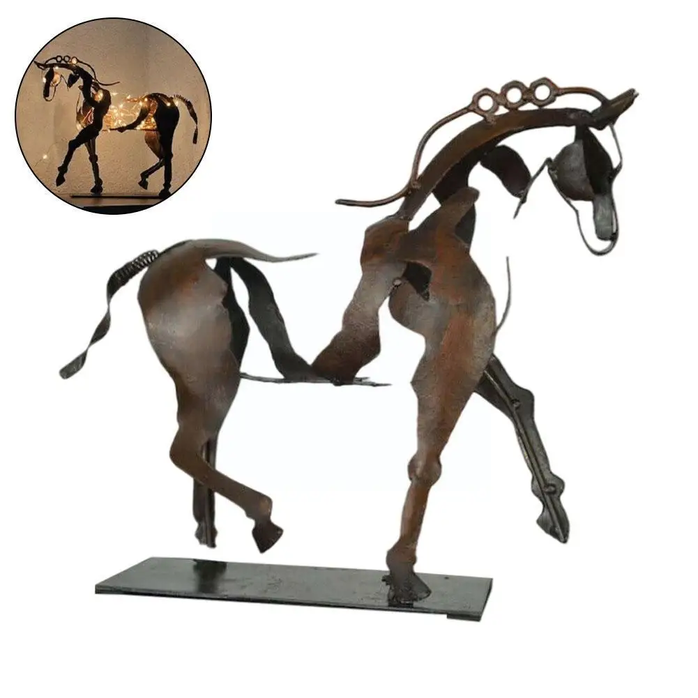 Скульптура 3d лошадь украшение светящиеся несветящиеся кованые металлические