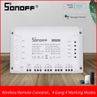 Itead Sonoff 4CH Pro R3 переключатель Wi-Fi Умный дом 4 Gang 4 режима работы DIY 433 МГц RF умный коммутатор совместим с Google Home, Alexa