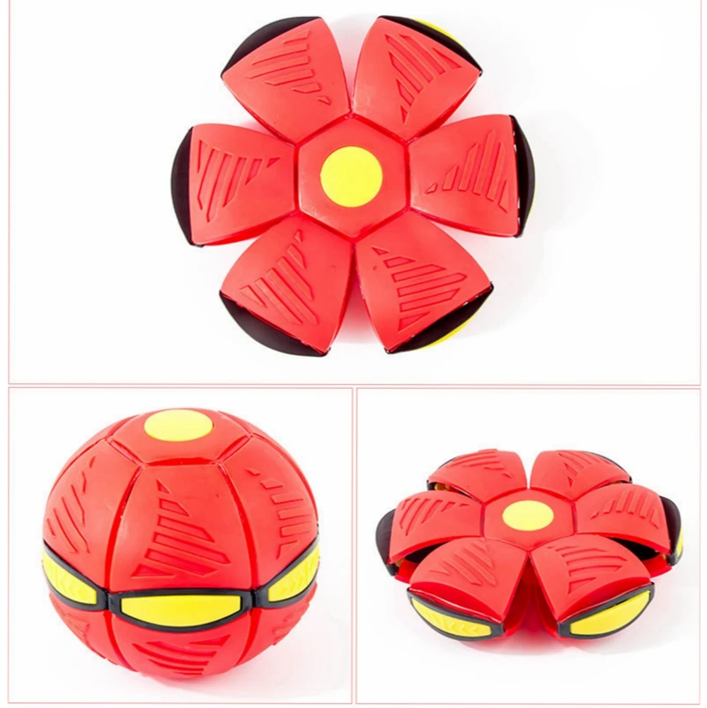 

Outdoor Bouncing Ball Flat Deformation Ball Flying Saucer Shape Glowing Toy With Light Rebound Bouncing Ball Outdoor Toy
