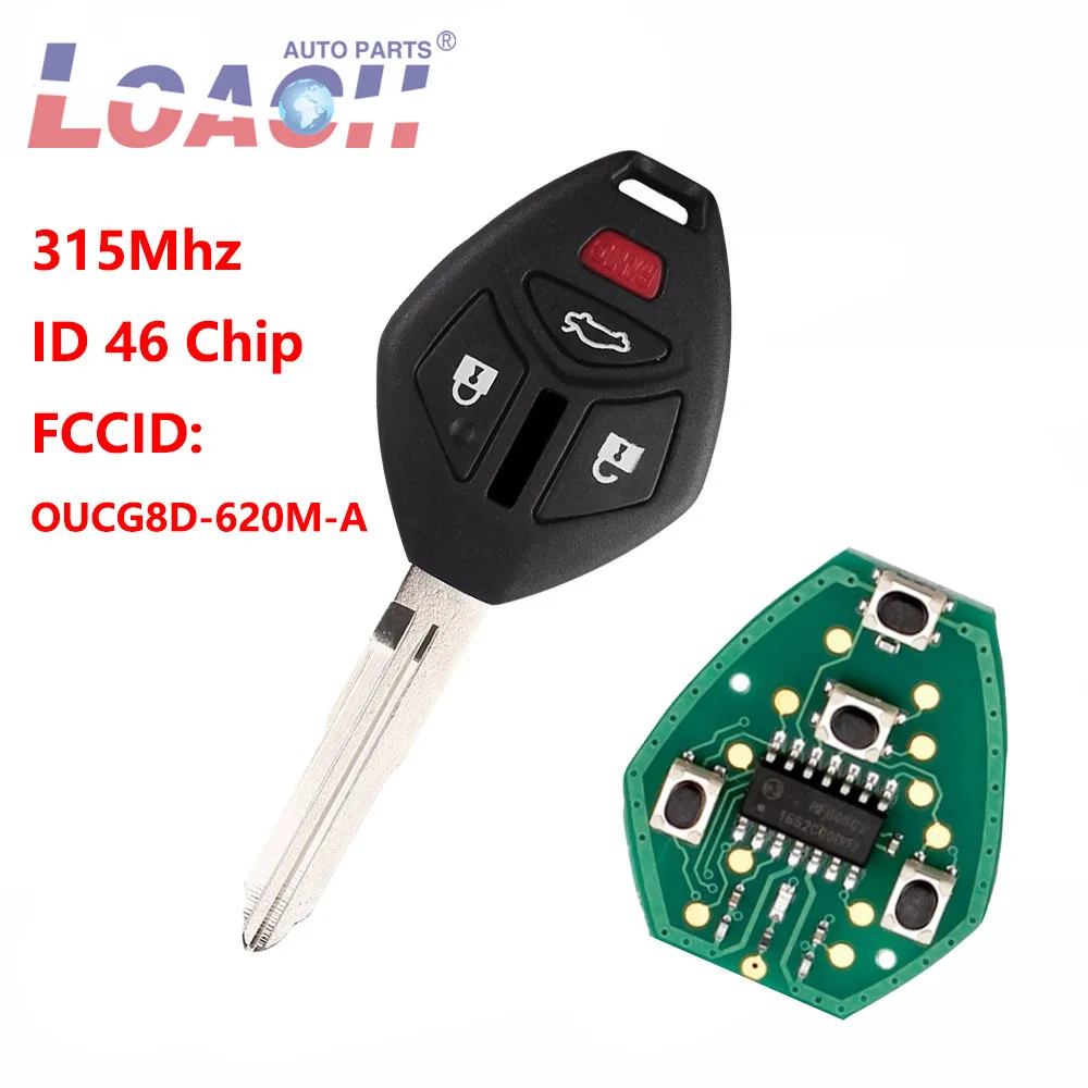 Дистанционный транспондер с тремя кнопками и необработанным лезвием чип ID46