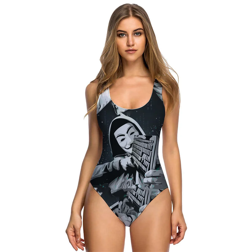 

Женский слитный купальник, купальный костюм на заказ, пляжная одежда, боди, Прямая поставка, боди с принтом спереди и сзади, мужской стиль