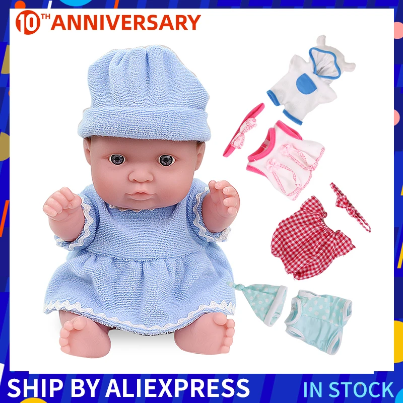 8 дюймов кукла для новорожденных девочек куклы Детские платья парики ручной