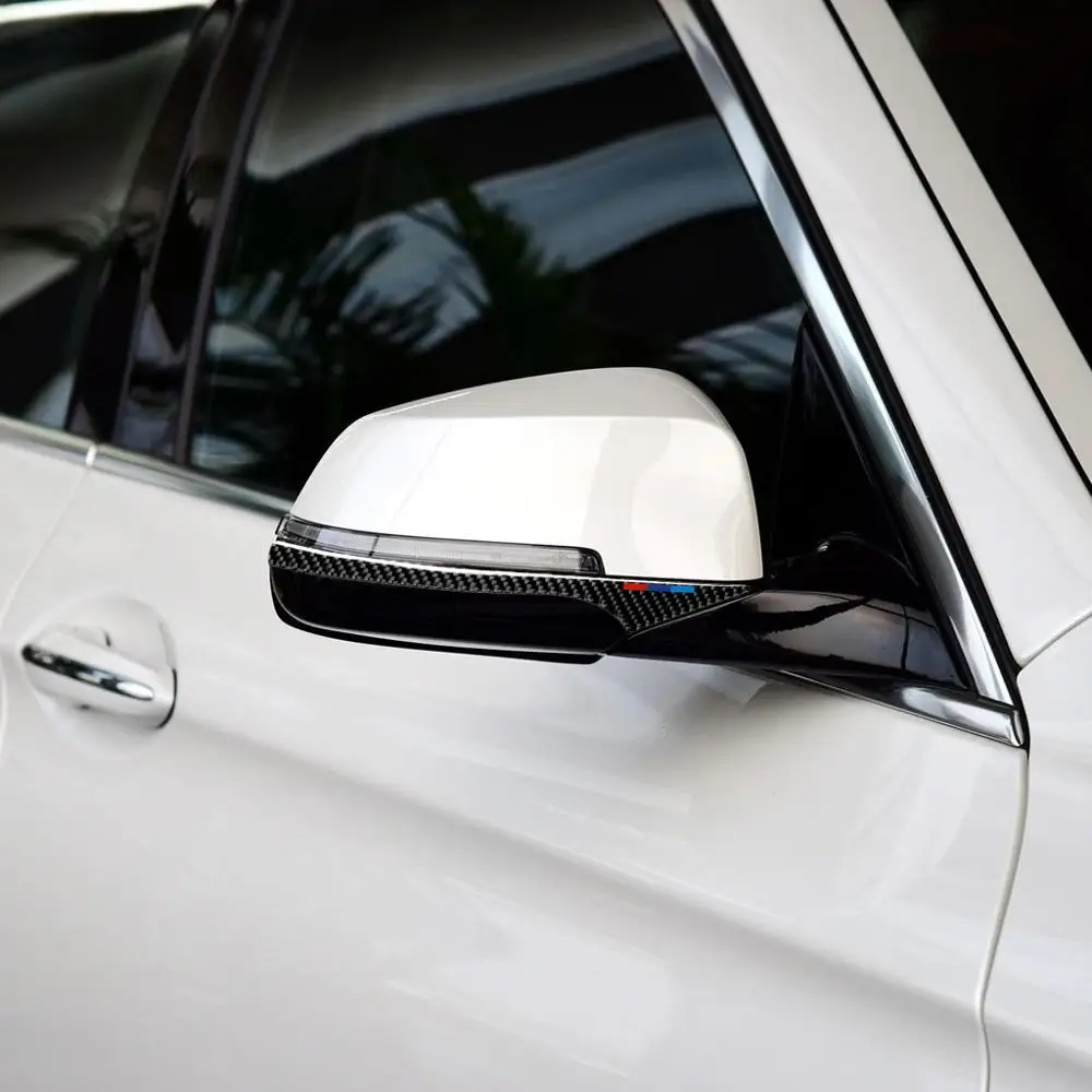 

Car Exterior Accessories Rearview Mirror Sticker Anti Scratch Emblem for BMW E60 F10 F07 F01 Carbon Fiber Stylish Decoration