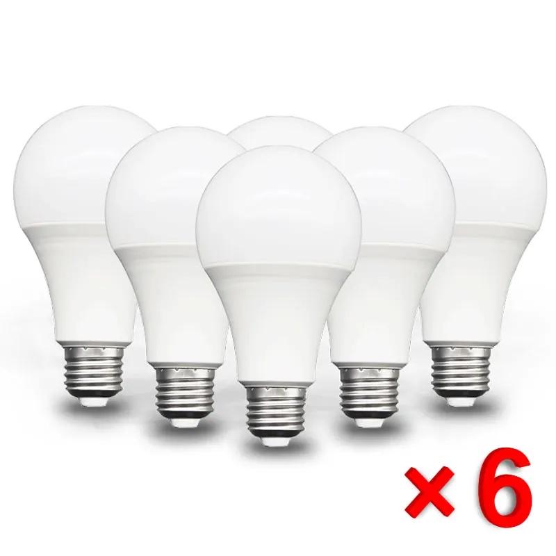 Светодиодная лампа E27 SMD2835, 6/6/9/12/15/18/20 Вт, 220 В переменного тока