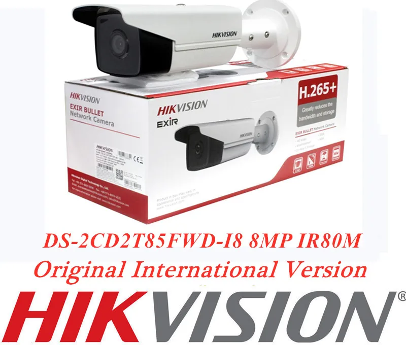 Hikvision оригинальная DS 2CD2T85FWD I8 8MP (4 K) фиксированная сетевая цилиндрическая камера