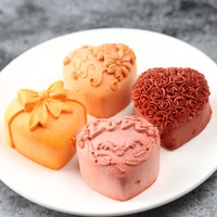 4 cavity resin molds heart love rose flower soap making supplies