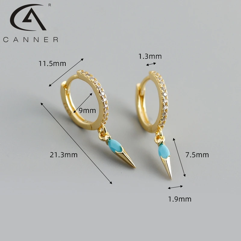 

CANNER Minimalism Color Cone Earrings For Women Pendientes Plata 925 Eardrop Ear Piercing Hanging Hoop Earrings Jewelry Kolczyki