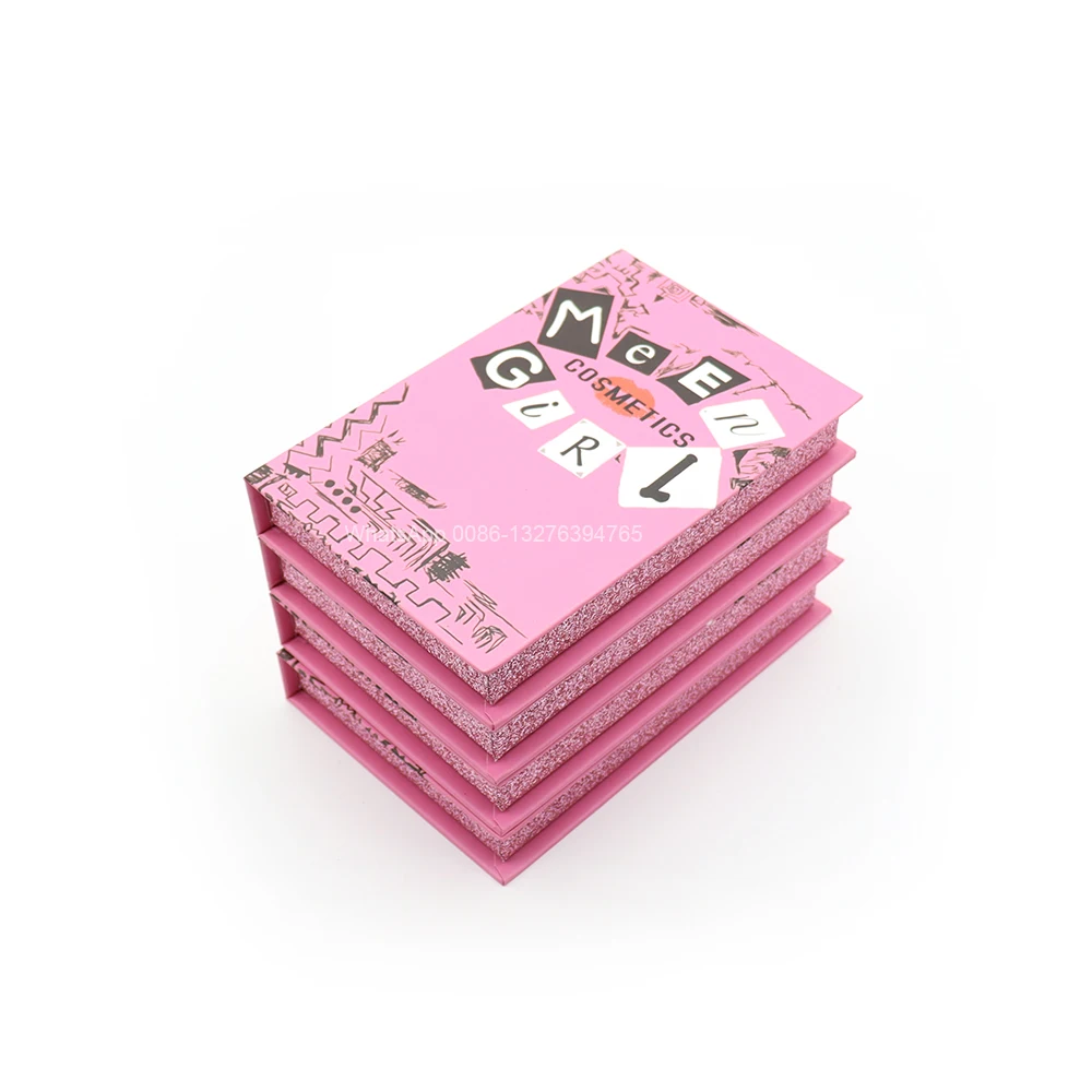 

Three Pairs Lashes Book Mink Eyelashes Wholesale Lashes with Box Custom Lashbox Packaging With Logo Private Label Eyelash Case