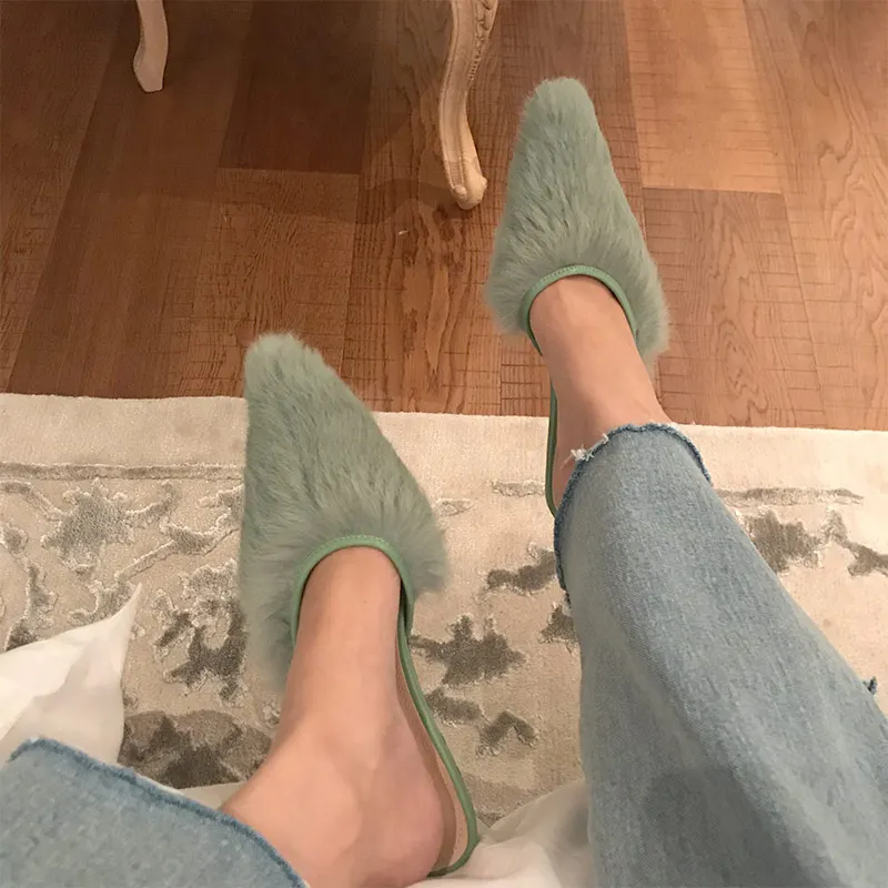 MONMOIRA/женские сабо на каблуке рюмочке из искусственного меха элегантные женские