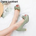 Женские туфли-лодочки на высоком каблуке и платформе, с открытым носком, с бантом, роскошная женская обувь на высоком каблуке, размер 43, 33, весна