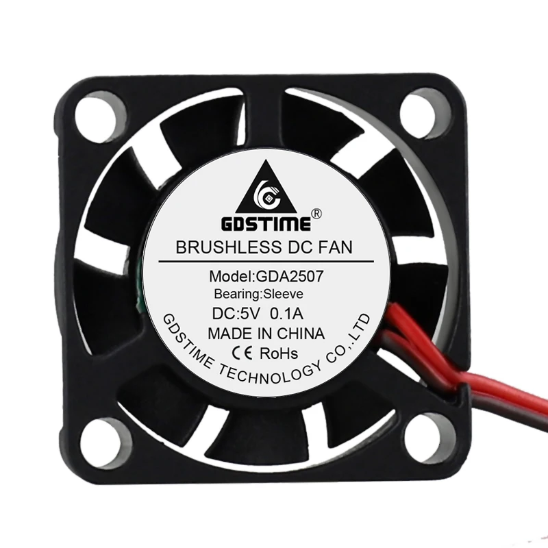 5 шт. Gdstime 25 мм 2 см 25x7 2507 DC 5V 2Pin PH2.0 маленький осевой охлаждающий вентилятор |