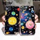 Модный мультяшный детский чехол с космосом для iPhone 11 12 13 Pro XS MAX mini XR X 8 7 Plus SE 2, мягкий чехол для iPhone 13 12 11