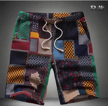 

new summer 2021 Men's linen shorts Big yards casual elastic waist beach shorts