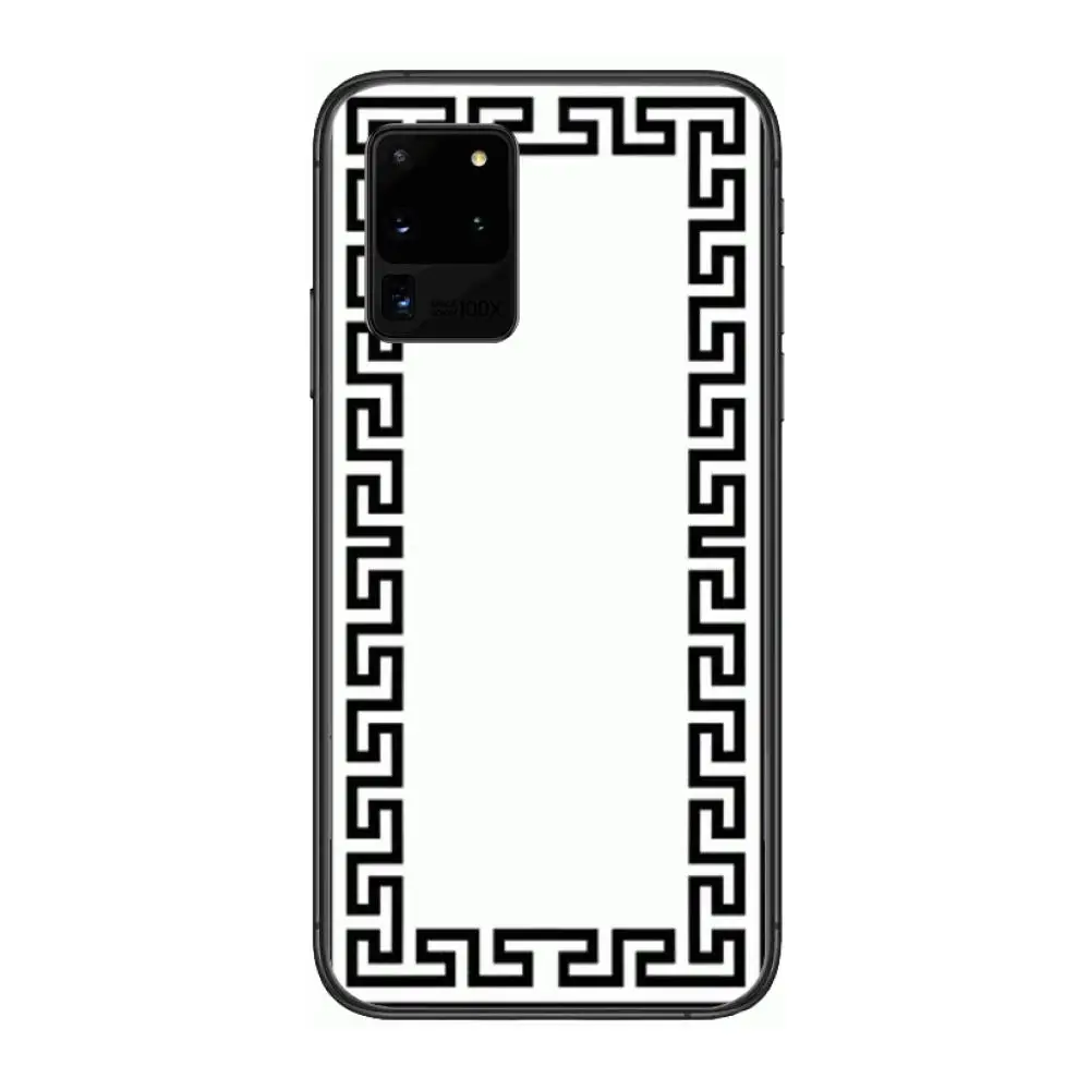 

Decorative pattern Phone cover hull For SamSung Galaxy S 6 7 8 9 10 20 21 Plus Edge E note 5G Lite Ultra black soft bumper