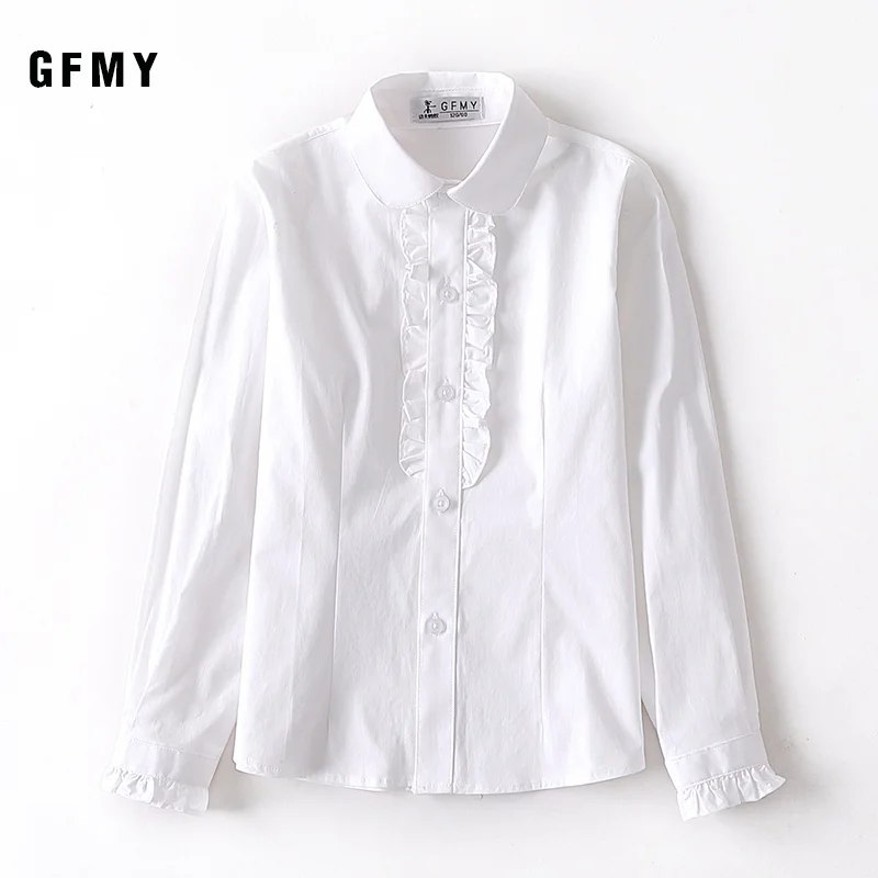 

Boy Party Formal Uniforms Clothes Children Shirts Long Sleeve Turn-down Collar Solid White Black Kids School Shirt For Boys Tops