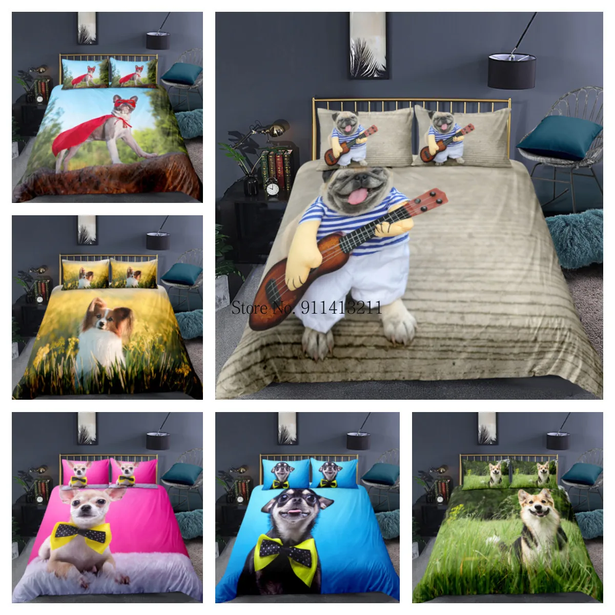 3D с милой собачкой забавные животные пододеяльник постельное бельё мягкий