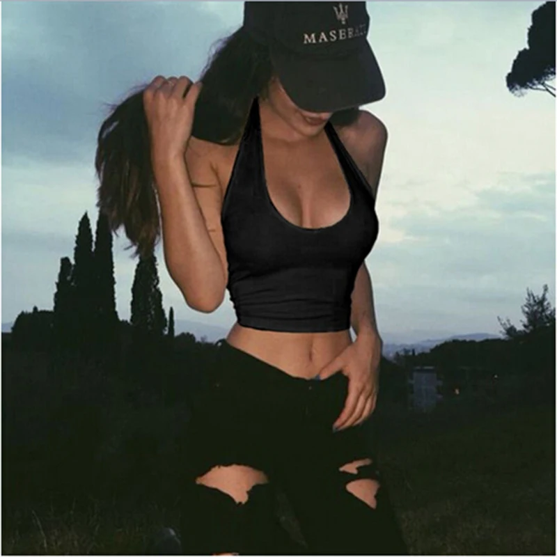 

Solid Color Crop Tops For Women Summer Sexy Tank Tops Casual Slim Sleeveless Vest Ladies Fitness Vest Women Clothing Tops
