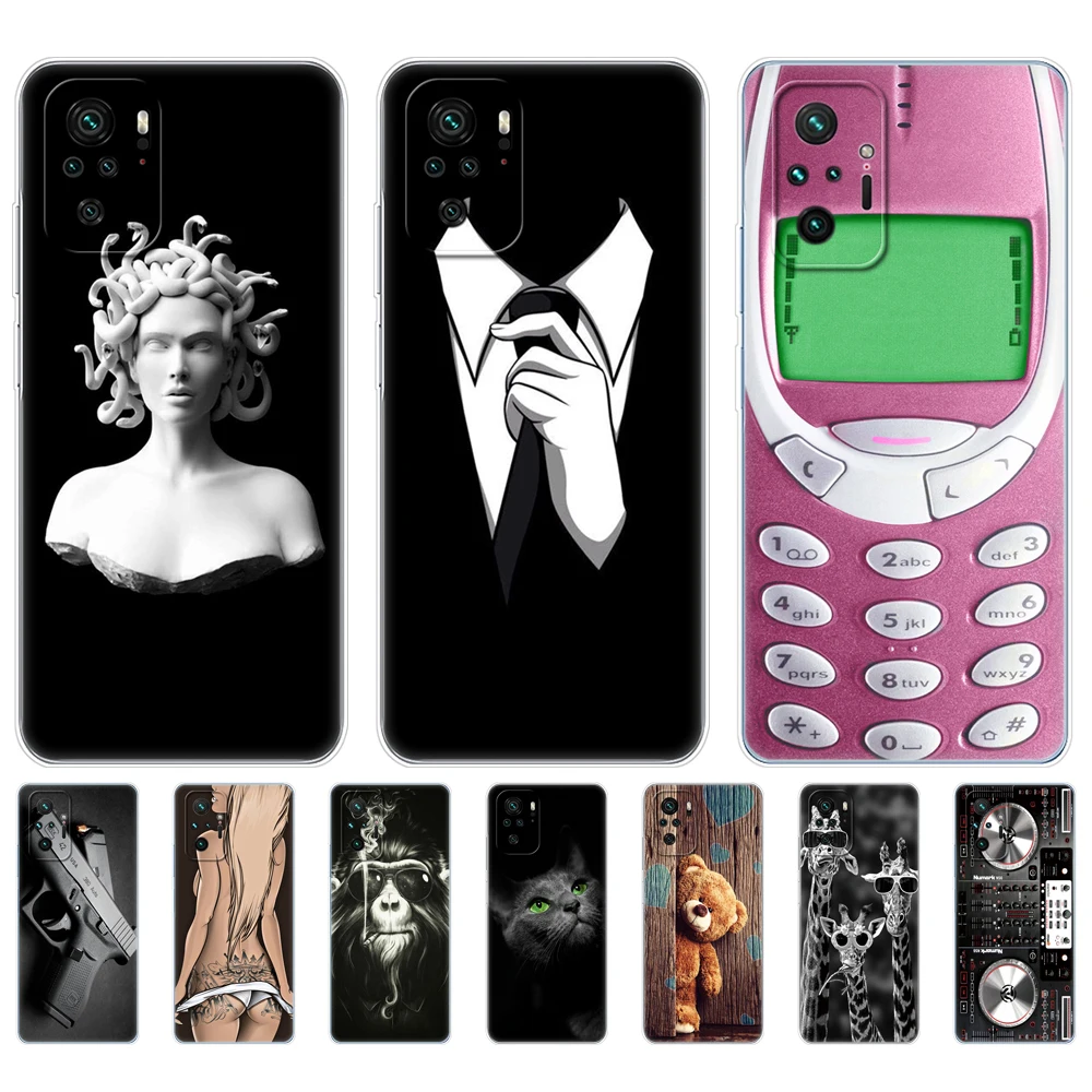 For Xiaomi Redmi Note 10 10S Case 4G 5G Silicon Soft Tpu Back On Redmi Note 10 Pro Global Phone Cover Note10 S Bumper Etui Funda