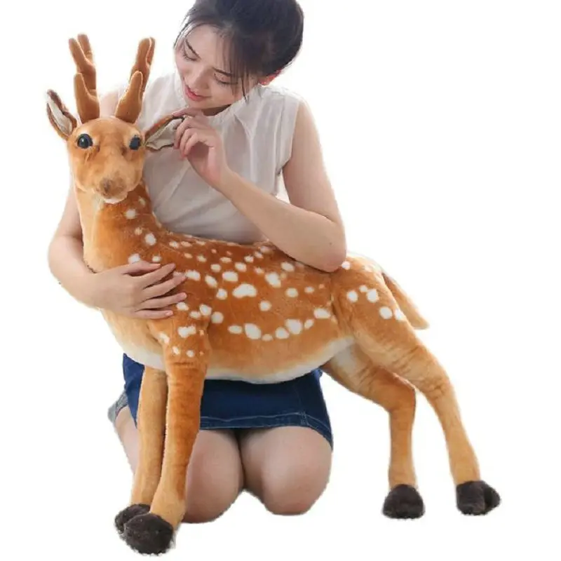 Simulation Sika Deer Doll Toy Creative Plush Stuffed Animal reindeer crafts Xmas Gift for children Girl birthday Present