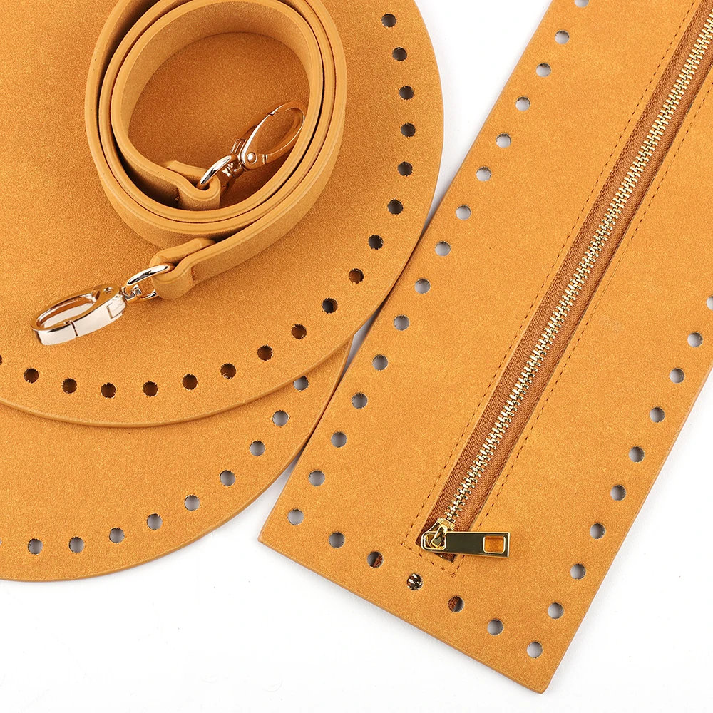 1 Set Knitting Backpack Handmade Leather Bag Bottoms Cover Shoulder Strap For Women Diy Bag Accessories