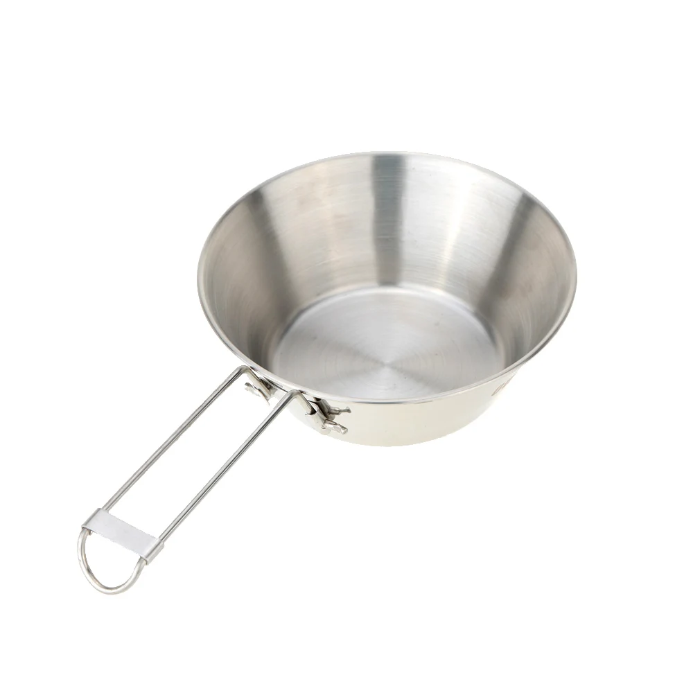 Женская чаша из нержавеющей стали со складной ручкой портативная посуда для