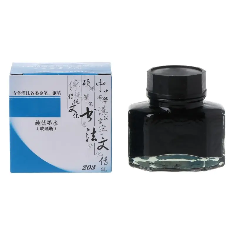 Стеклянная бутилированная ручка для гладкого письма с чернилами 50 мл