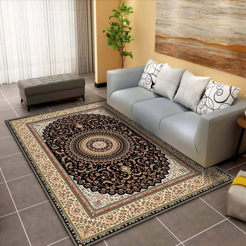 

European Classical Persian Carpets For Living Room Rug With Flowers Bedroom Decoration Area Rugs Table Office Decor Big Carpet