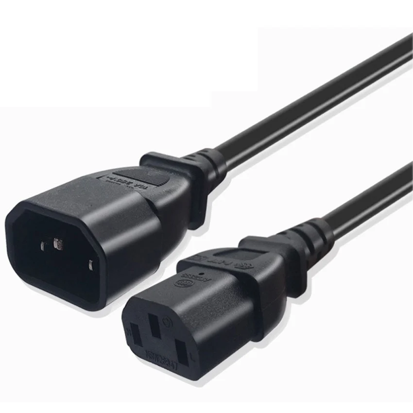 Черный 0 1 м 3 6 2 пвх медь IEC320 C14 до C13 Удлинительный шнур прямой локоть PDU Шасси