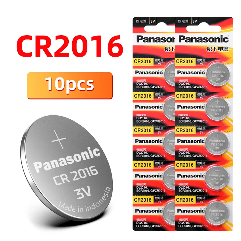 

Original PANASONIC 10pcs/lot cr2016 BR2016 DL2016 LM2016 KCR2016 ECR2016 Button Cell Batteries 3V Coin Lithium voice recorder