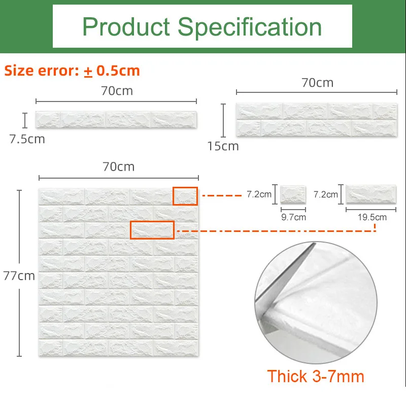 

New Portable 3D Wall Wallpaper DIY Decor Marble Self-Adhesive Sticker Waterproof Foam Brick WallPaper Home Backdrop Accessories