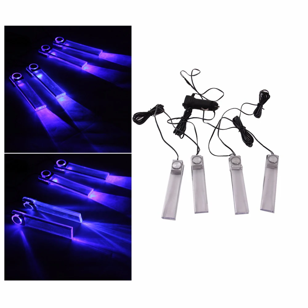Универсальная автомобильная декоративная лампа 4 в 1 12 В|foot lamp|car lamp interiorcar interior lights