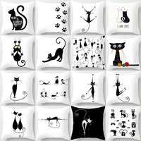 black cat animal pattern decorative cushions pillowcase polyester cushion cover throw pillow sofa decoration pillowcover 40856