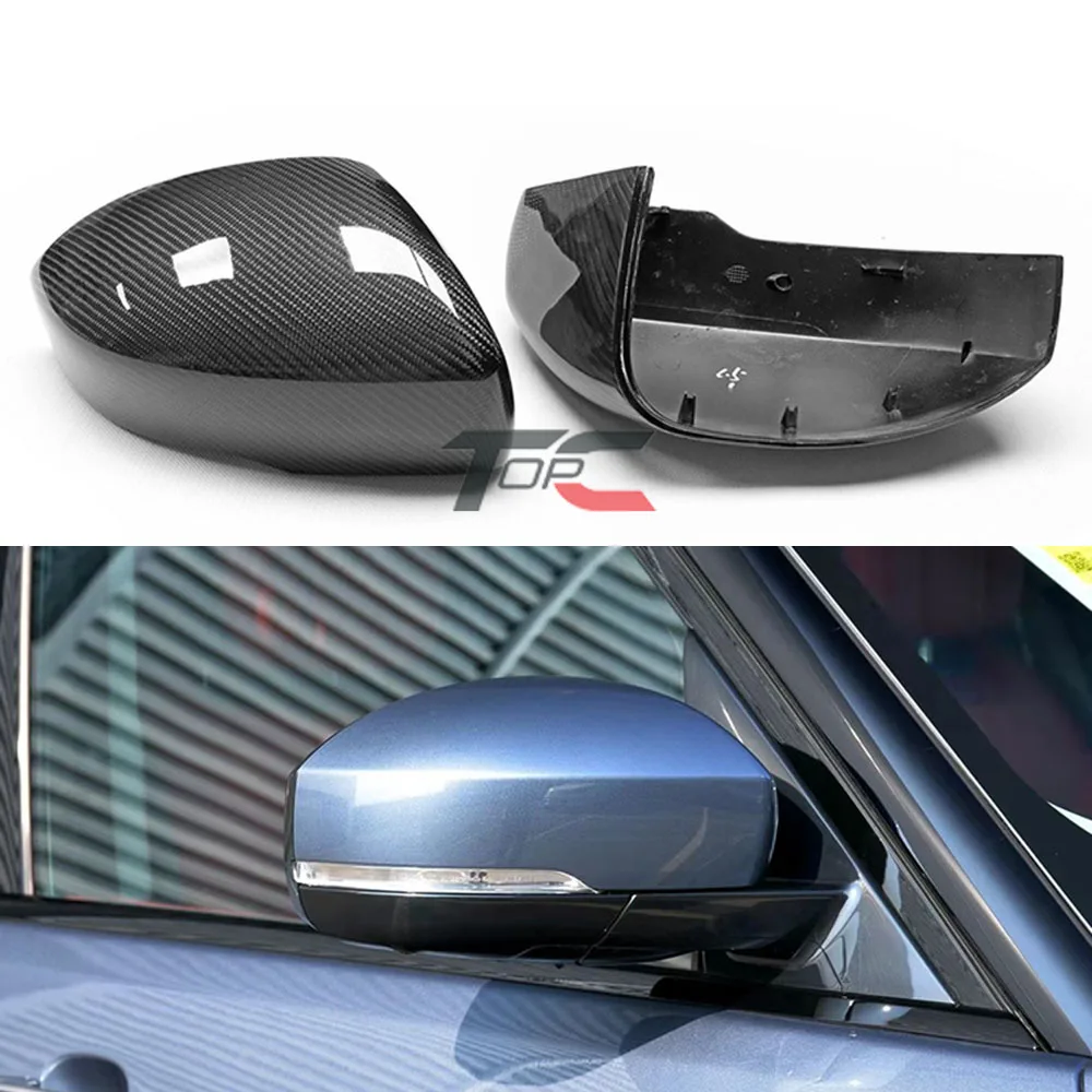

TOPC 2pcs Car Real Carbon Fiber Rearview Rear View Mirror Cover For Land Rover Discovery 4 5 L462 Range Rover Vogue L405 Sport