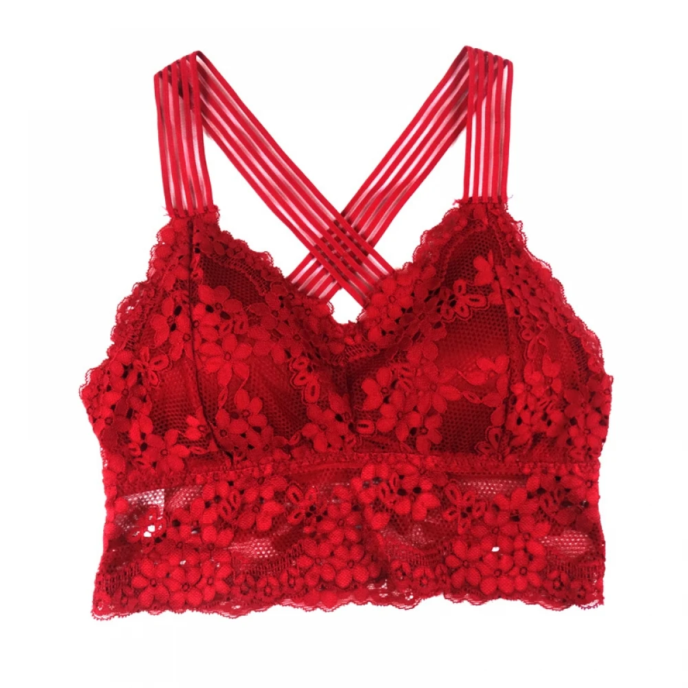 Женский бюстгальтер с подкладкой цветочный v образный вырез однотонный цвет