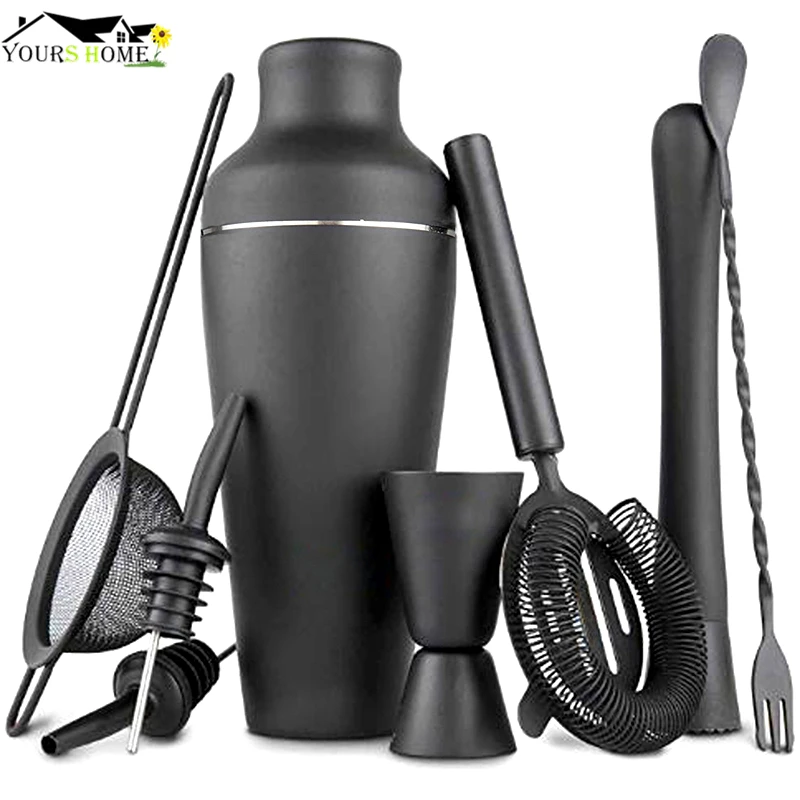 

Cocktail Bar Set, Cocktail Making Set, Parisian Matte Black 9 Piece Stainless Steel Cocktail Shaker Set, Bar Tools