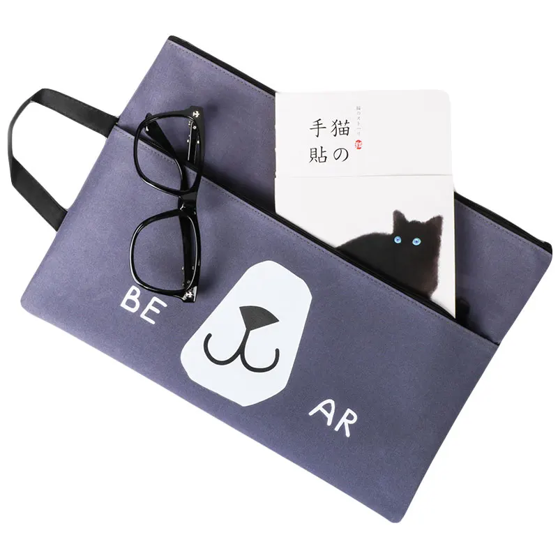 Папка А4 для документов из ткани Оксфорд с мультяшным котом Большая Сумка офисные