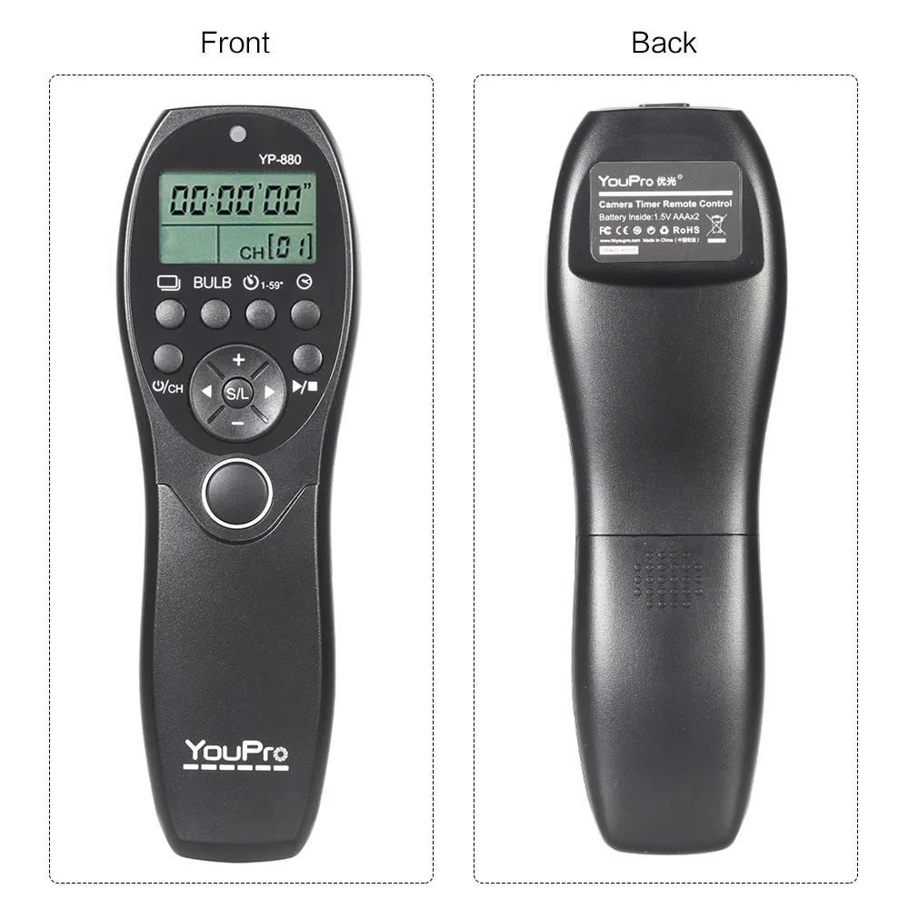 

YouPro YP-880 N3 Canon 50D 40D 30D 20D 20Da 10D 7D 6D 5D Mark III 1DX 1Ds