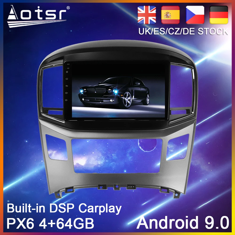 Android 10 0 64G Автомобильный Радио плеер GPS навигация для Hyundai H1 2 2017 2018 Авто Стерео 2din