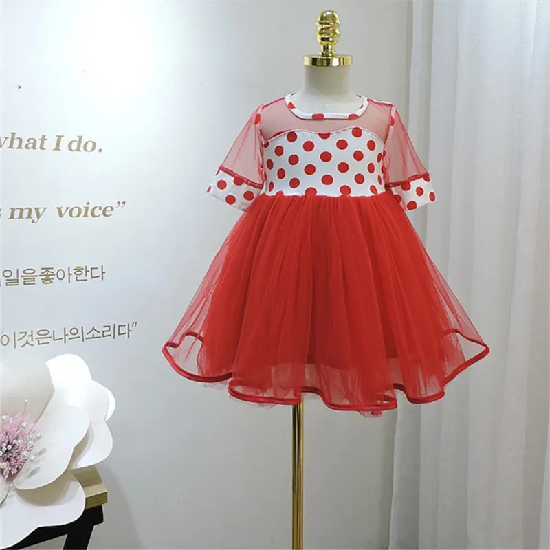 Милые кружевные платья для девочек 2020 летнее платье принцессы в горошек без
